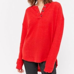 Red Urban Outfitters Henley Size Small